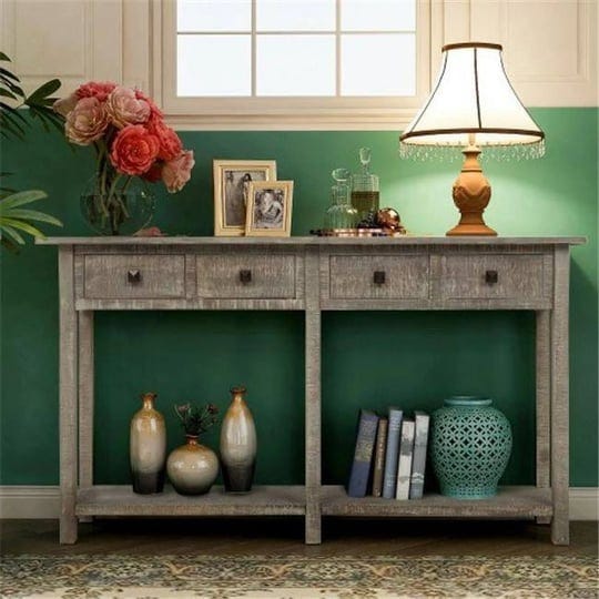 rustic-brushed-texture-entryway-table-4-drawers-grey-wash-1