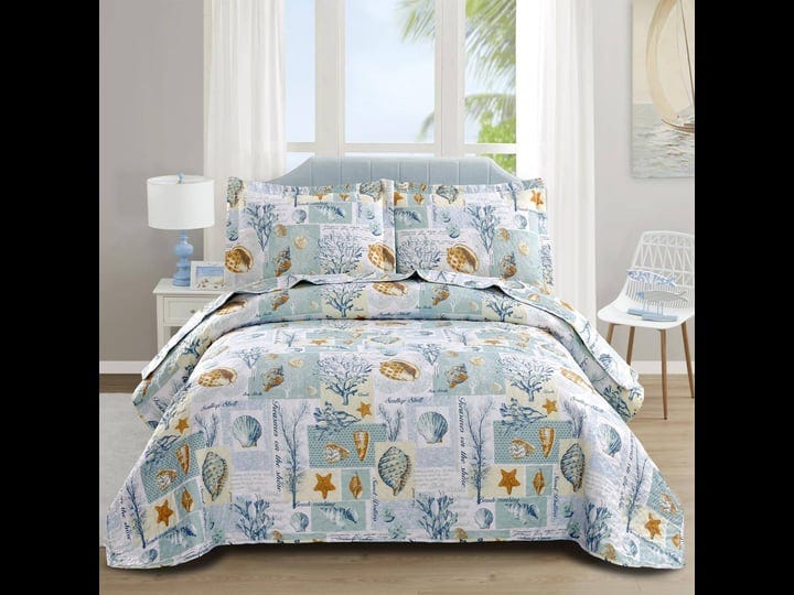 junsey-ocean-beach-theme-quilts-set-twin-size-conch-seashell-starfish-seaweed-bedspreads-lightweight-1