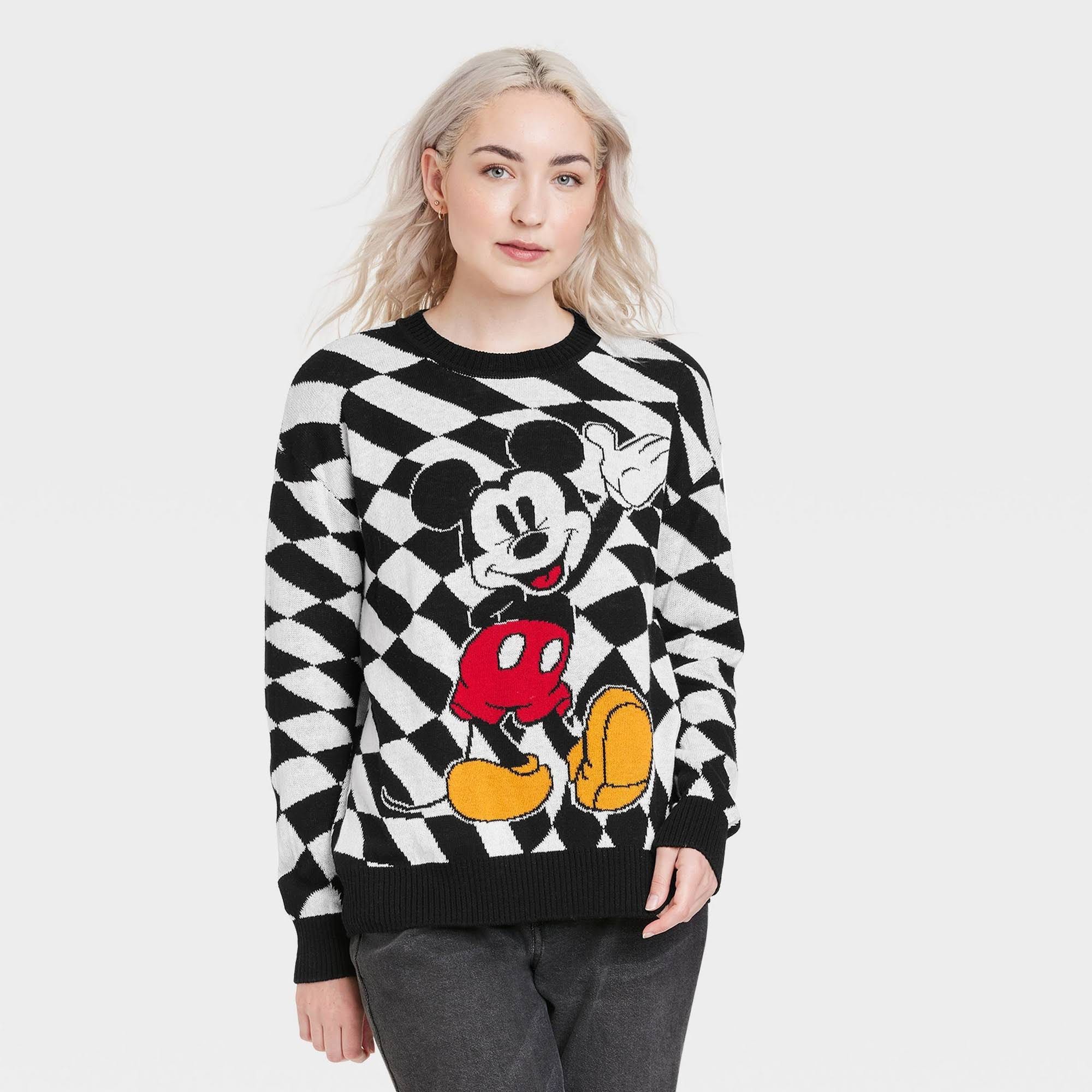 Mickey Mouse Women's Crewneck Graphic Sweater - Black | Image