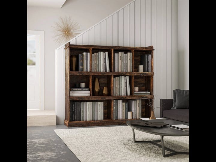 yjtonwin-10-shelf-bookcase-for-home-office-brown-1