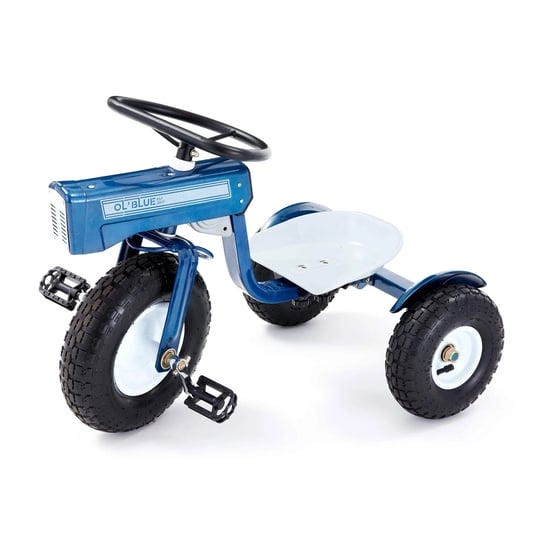 tricam-gck-31-22-inch-kids-steel-ol-blue-tractor-tricycle-with-adjustable-seat-1
