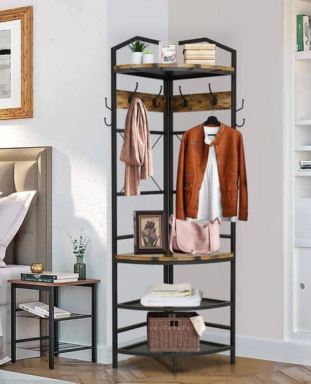 recaceik-corner-hall-tree-coat-rack-with-6-double-hooks-wood-home-organizer-shoe-bench-shelf-for-ent-1