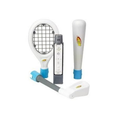 Nerf Attachments for Wii Sports: Golf Club, Baseball Bat, and Tennis Racket | Image