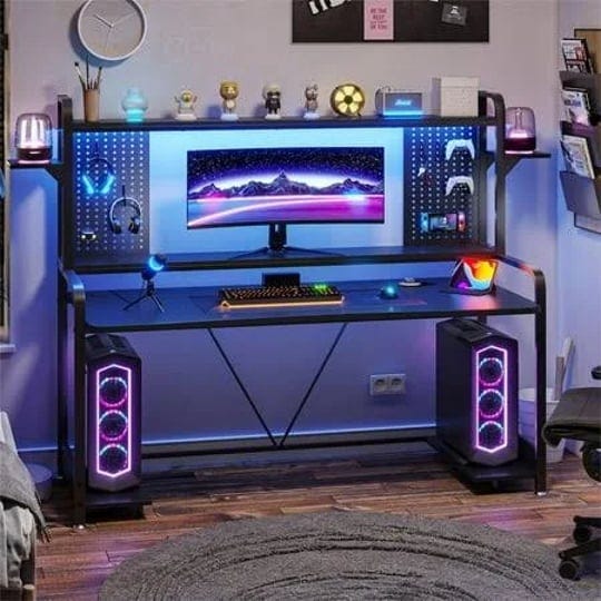 black-gaming-desk-with-led-lights-55-inch-computer-desk-with-hutch-and-shelves-large-pc-gamer-desk-w-1