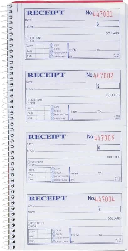 Adams Money and Rent Receipt Book - Convenient Carbonless Sets for Landlords and More | Image