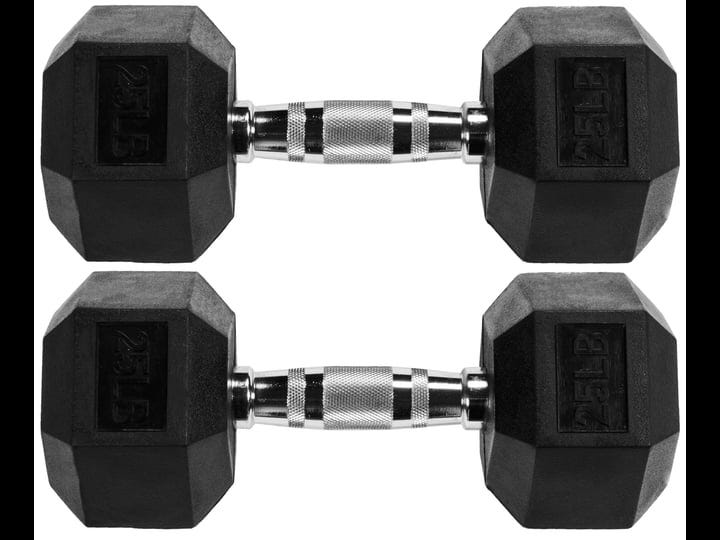 signature-fitness-rubber-encased-hex-dumbbell-pairs-or-sets-multiple-packages-1