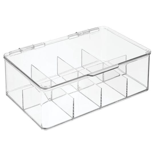 mdesign-plastic-tea-bag-divided-storage-organizer-box-with-hinge-lid-clear-1