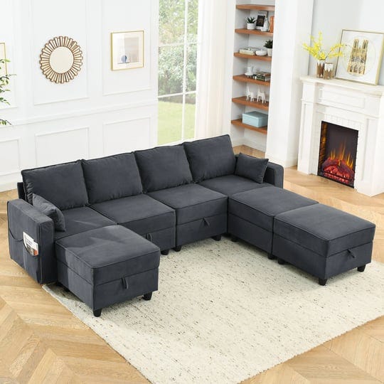 dark-gray-corduroy-velvet-upholstered-modular-u-shape-sectional-sofa-with-7-storage-seats-and-ottoma-1