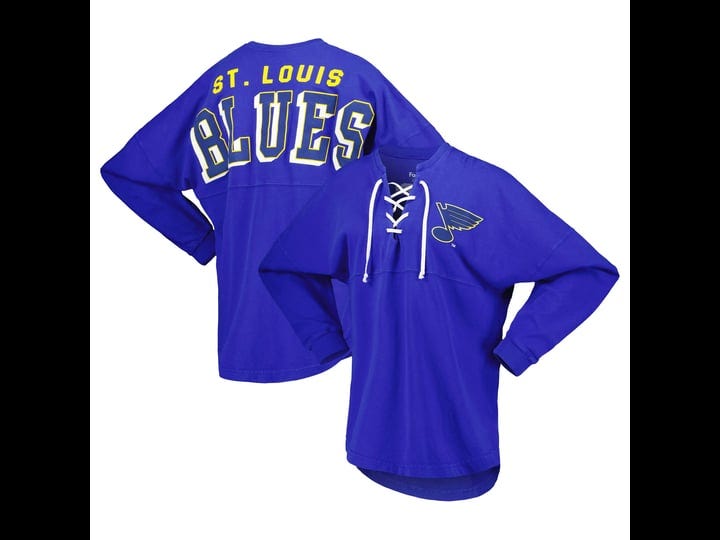 womens-fanatics-branded-blue-st-louis-blues-spirit-lace-up-v-neck-long-sleeve-jersey-t-shirt-size-sm-1