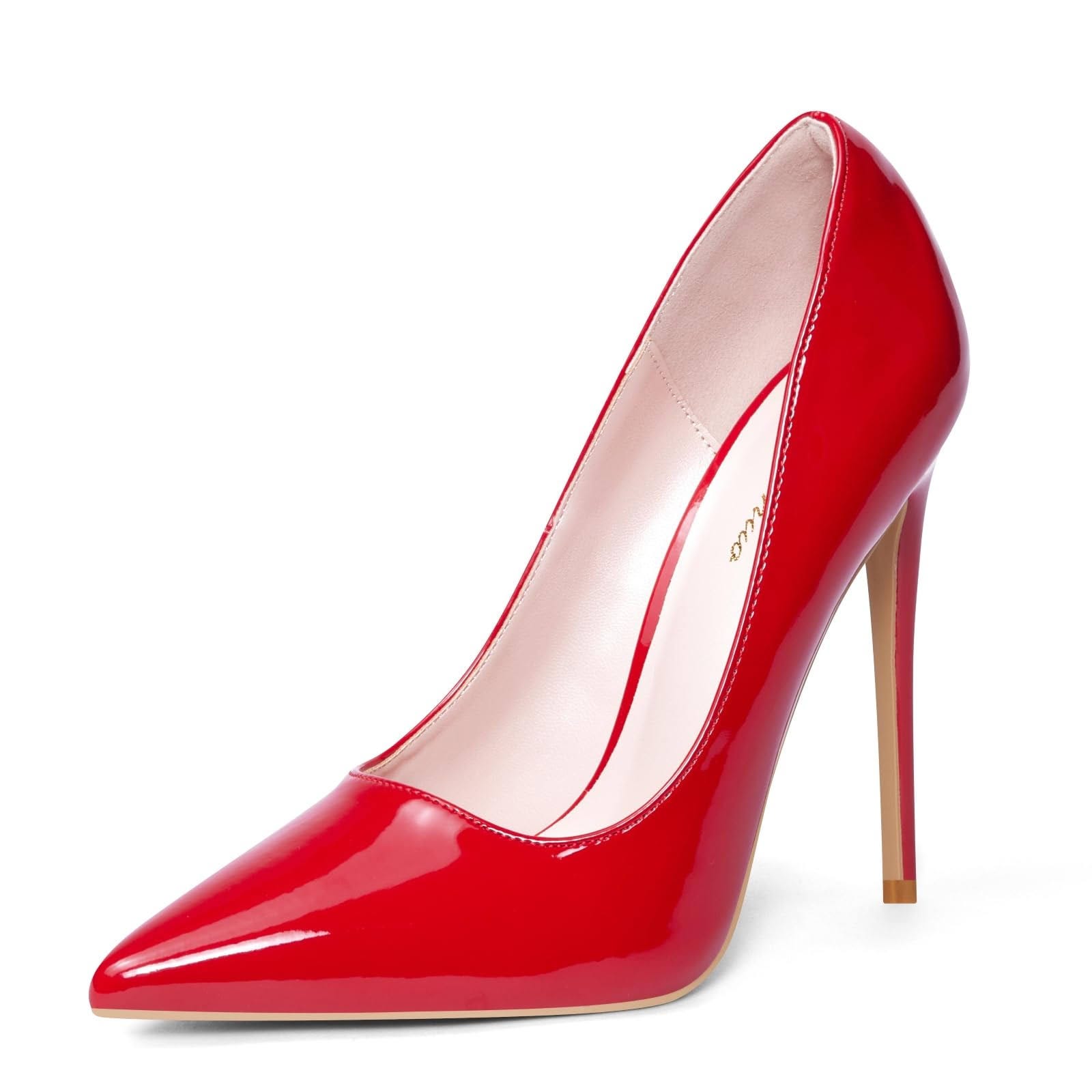 Elegant Red Pointed Toe High Heel Pumps for Women | Image