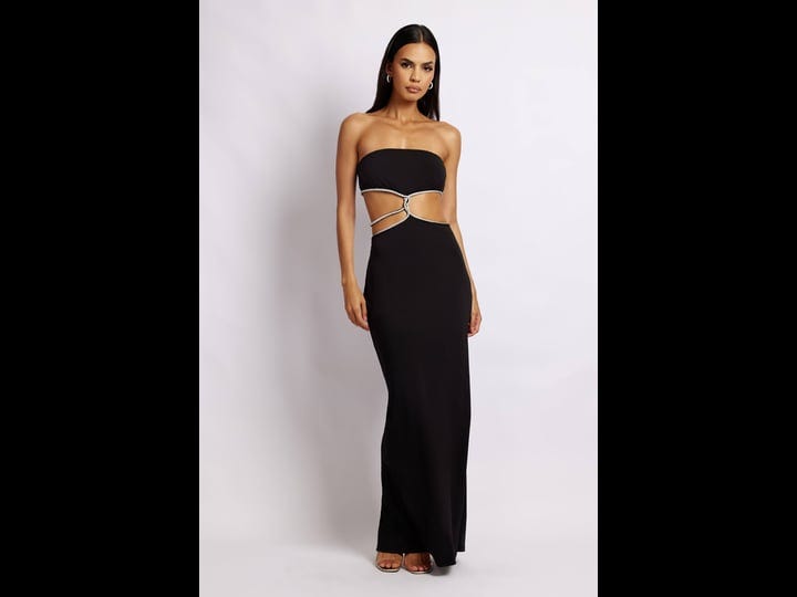 amc-billie-strapless-maxi-dress-black-s-afterpay-meshki-18th-birthday-outfitsamc-18th-birthday-outfi-1