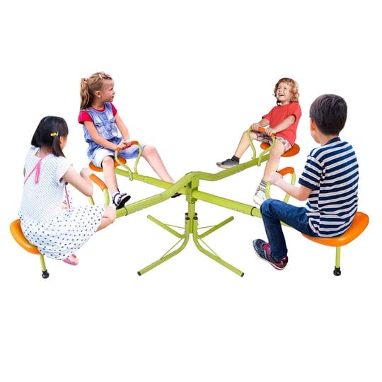 super-deal-kids-teeter-totter-4-seat-seesaw-360-rotate-all-steel-extendable-tubes-weather-and-rust-r-1