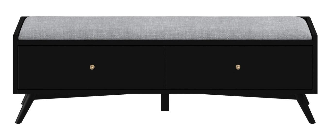 homeroots-59-gray-and-black-upholstered-polyester-blend-solid-wood-bench-with-drawers-1