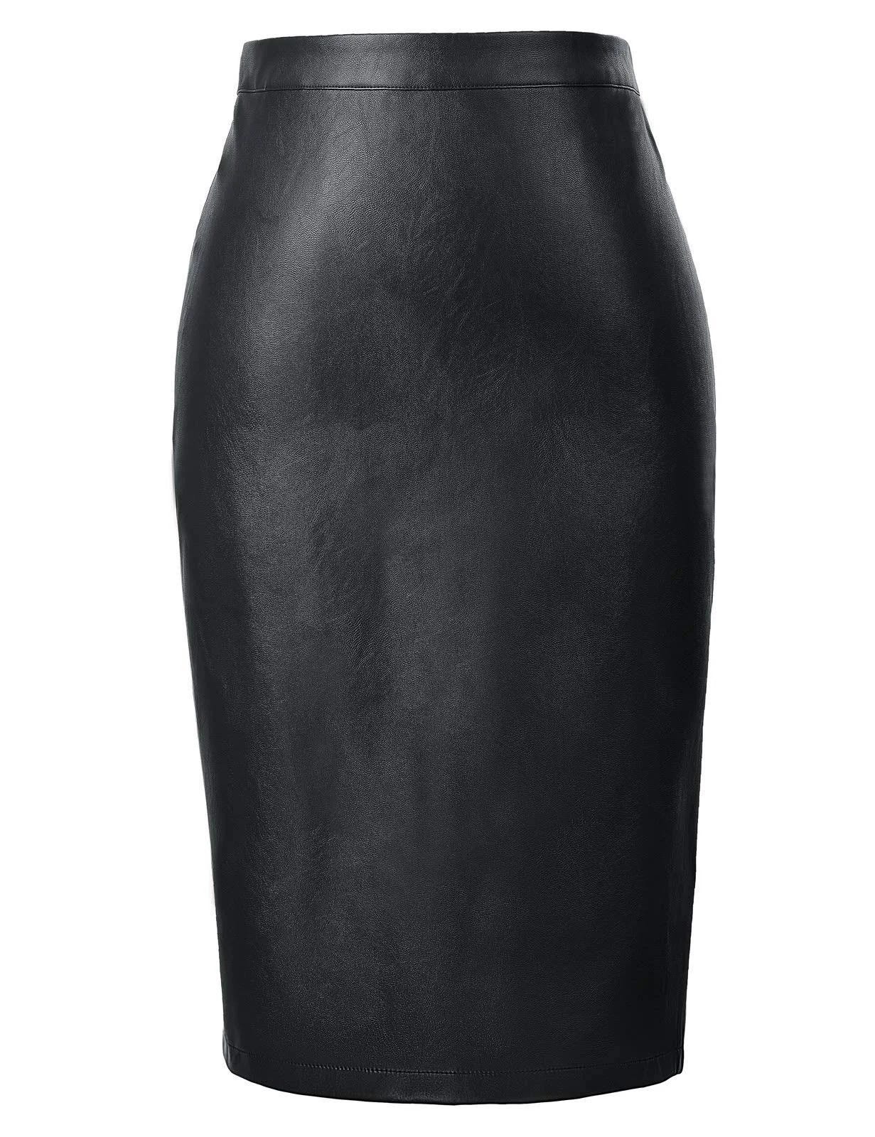Elegant High Waist Bodycon Skirt with Back Split | Image