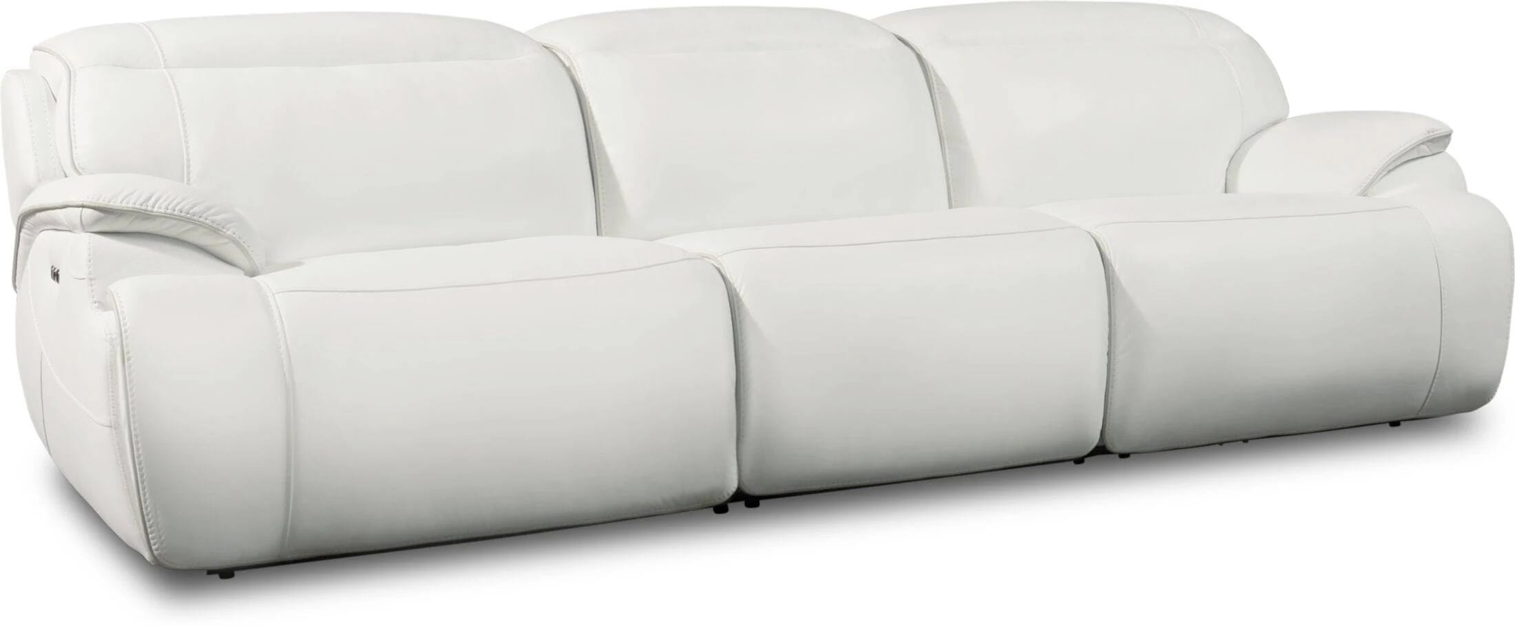 Devon Luxury Power Reclining White Sofa | Image