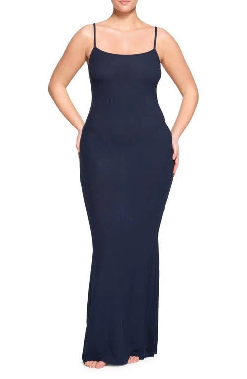 Stylish navy slipdress from Kim Kardashian's collection | Image