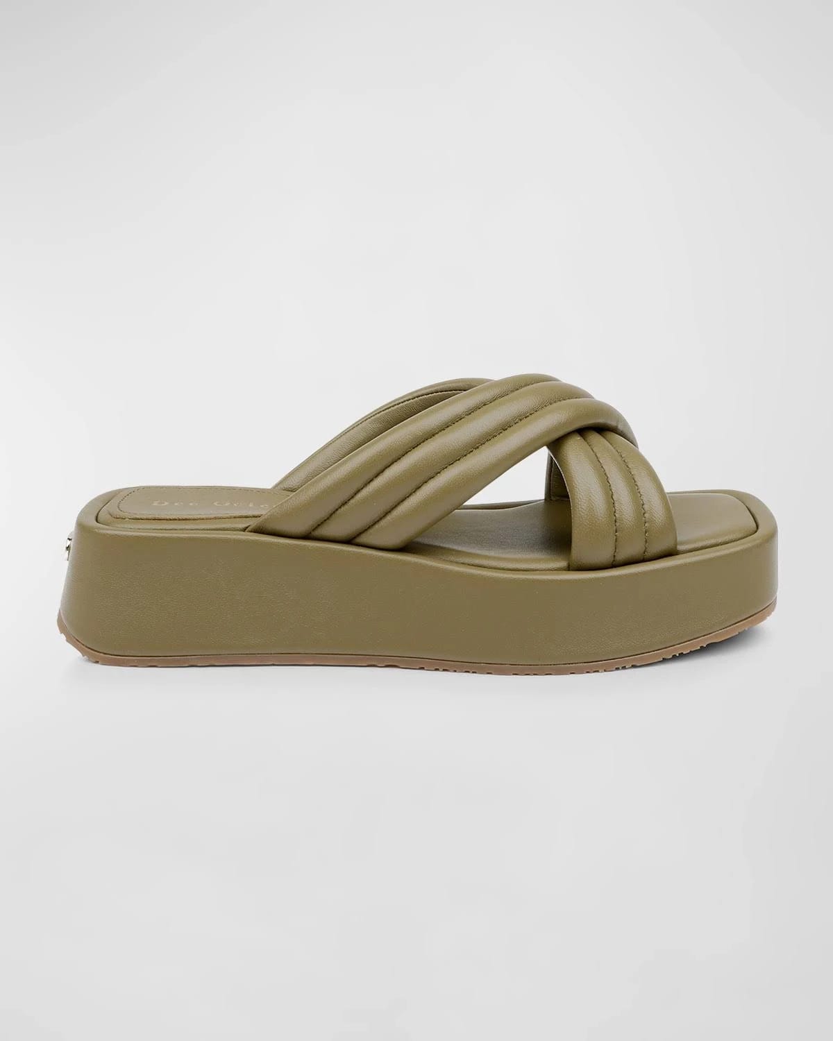Moss Flatform Sandals with Wide Leather Cross Straps | Image