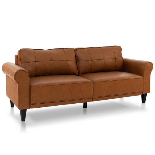 giantex-sofa-couch-81-5-upholstered-3-seater-sofa-couch-with-faux-leather-brown-1