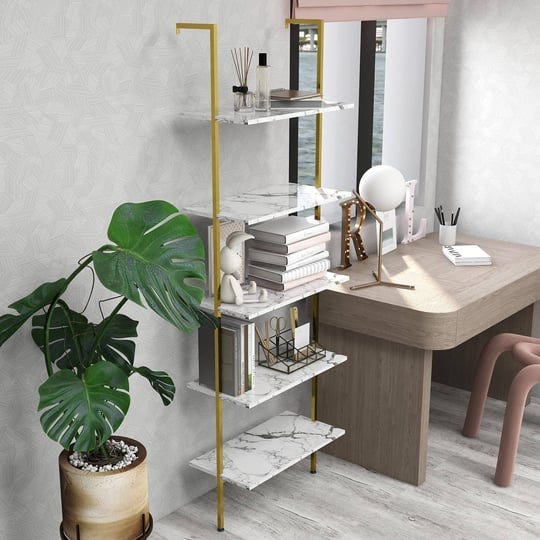 cavoba-5-tier-ladder-shelf-white-marble-bookshelf-with-wood-rack-and-metal-frame-modern-industrial-o-1