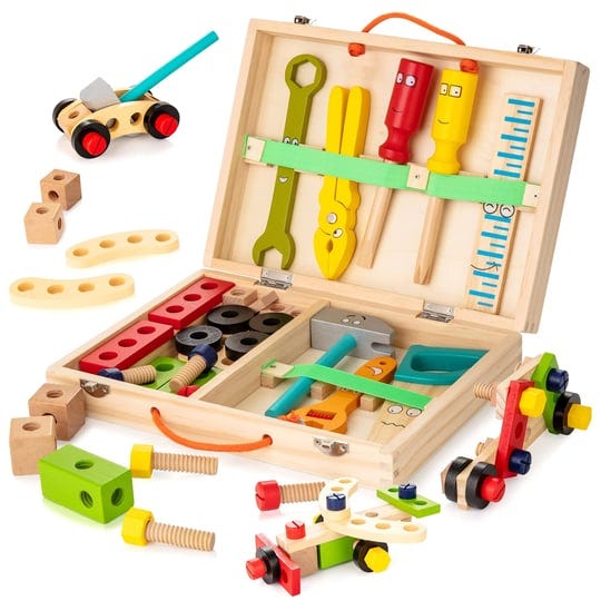 kidwill-tool-kit-for-kids-36-pcs-wooden-toddler-tools-set-includes-tool-box-montessori-educational-s-1