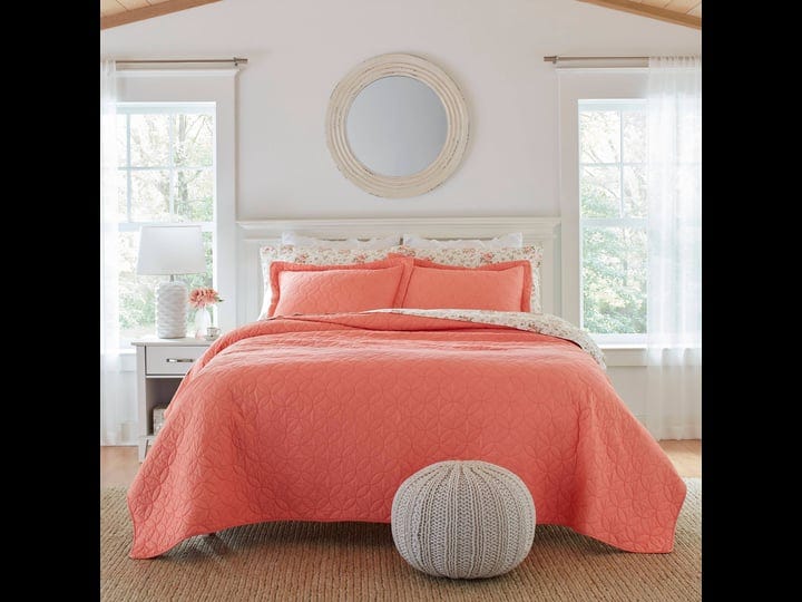 laura-ashley-solid-quilt-set-coral-full-queen-1