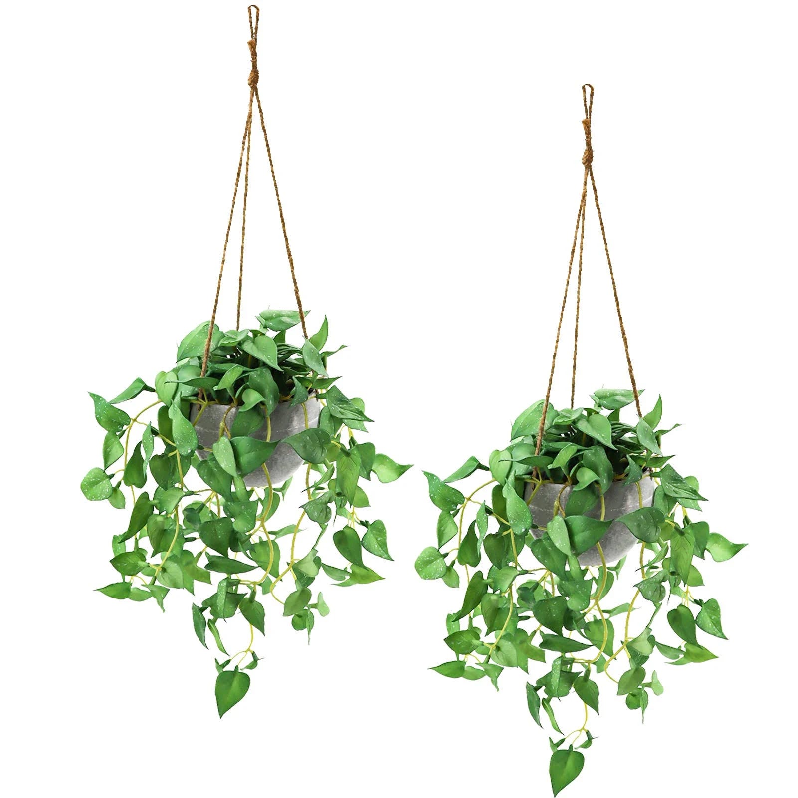 Realistic Indoor Hanging Faux Plants with Pots | Image