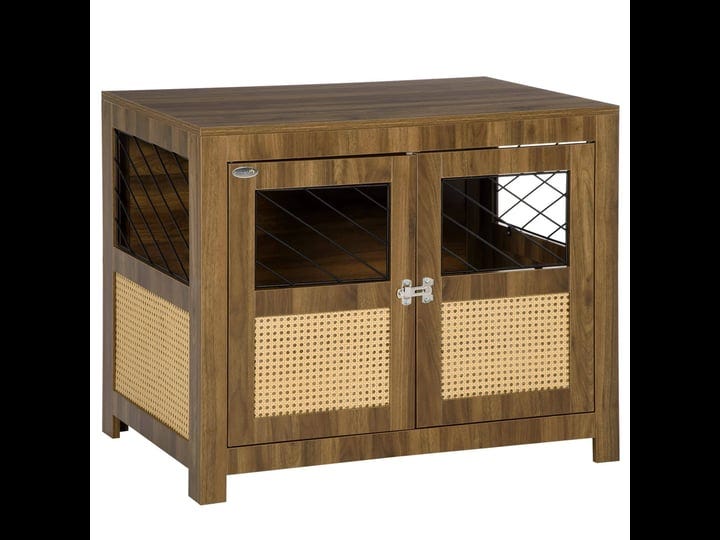 pawhut-dog-crate-end-table-with-pe-rattan-decoration-cushioned-bedding-small-to-medium-sized-dog-ken-1