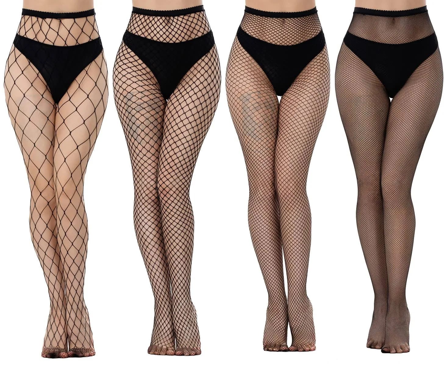 Elegant High Waisted Fishnet Tights for Women | Image