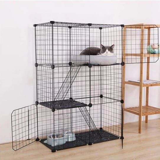 uyoyous-cat-cage-pet-kennel-3-tier-42-9-inch-metal-cat-house-w-3-front-doors-2-ladders-2-platforms-b-1