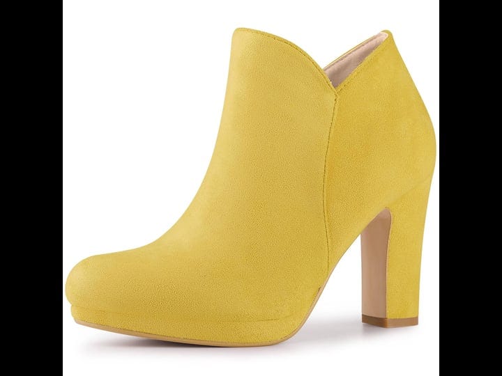 perphy-womens-round-toe-platform-chunky-ankle-heels-boots-yellow-7