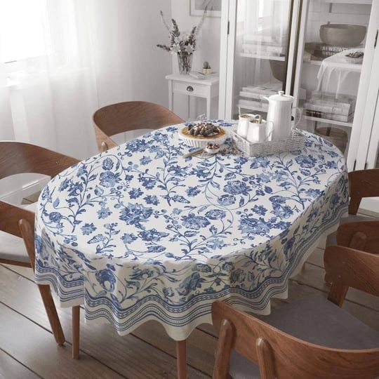 virtumob-oval-tablecloth-60-x-84-inch-blue-floral-rustic-tablecloth-classic-french-country-printed-t-1