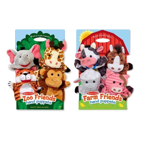 melissa-doug-8-piece-farm-zoo-friends-hand-puppet-bundle-1