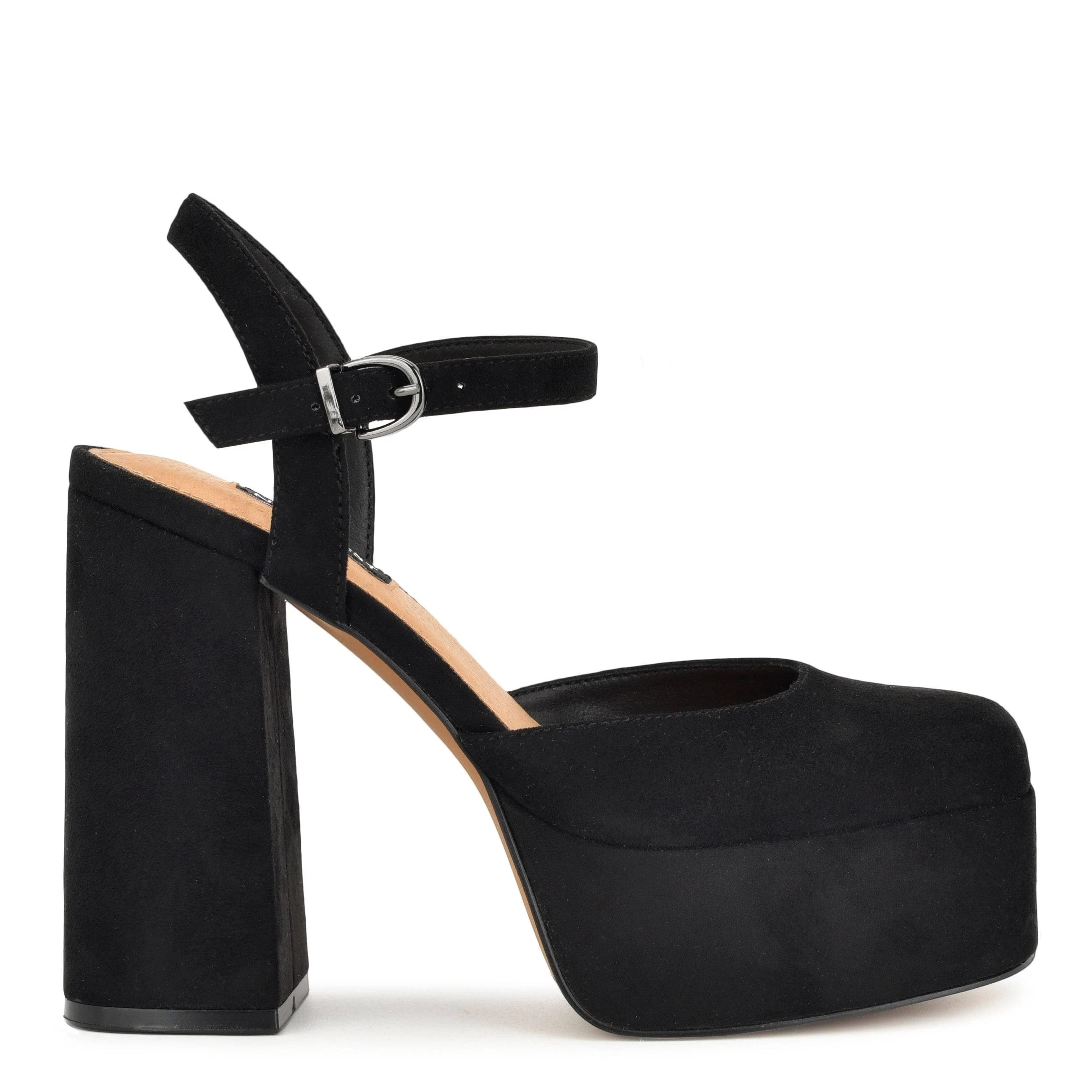 Stylish Nine West Black Heel Platform Pumps | Image