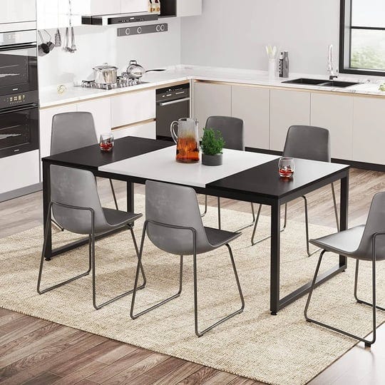 71-inch-modern-rectangular-dining-table-for-6-person-black-white-1