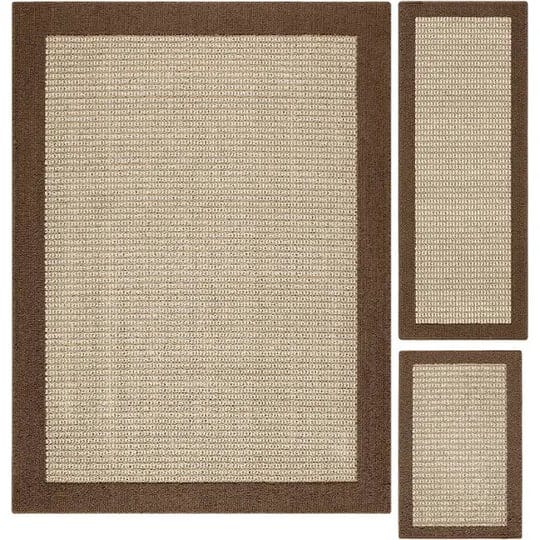 mainstays-traditional-faux-sisal-brown-indoor-area-rug-set-3-piece-1