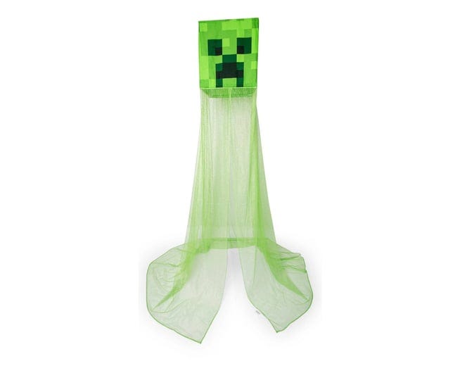minecraft-green-creeper-kids-bed-canopy-hanging-curtain-netting-1