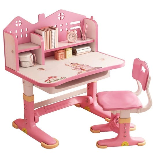 kids-functional-desk-and-chair-set-height-adjustable-children-school-study-table-chair-set-with-cart-1