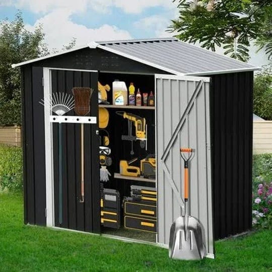 4-2x7-ft-outdoor-storage-shed-waterproof-metal-garden-sheds-with-lockable-double-door-weather-resist-1