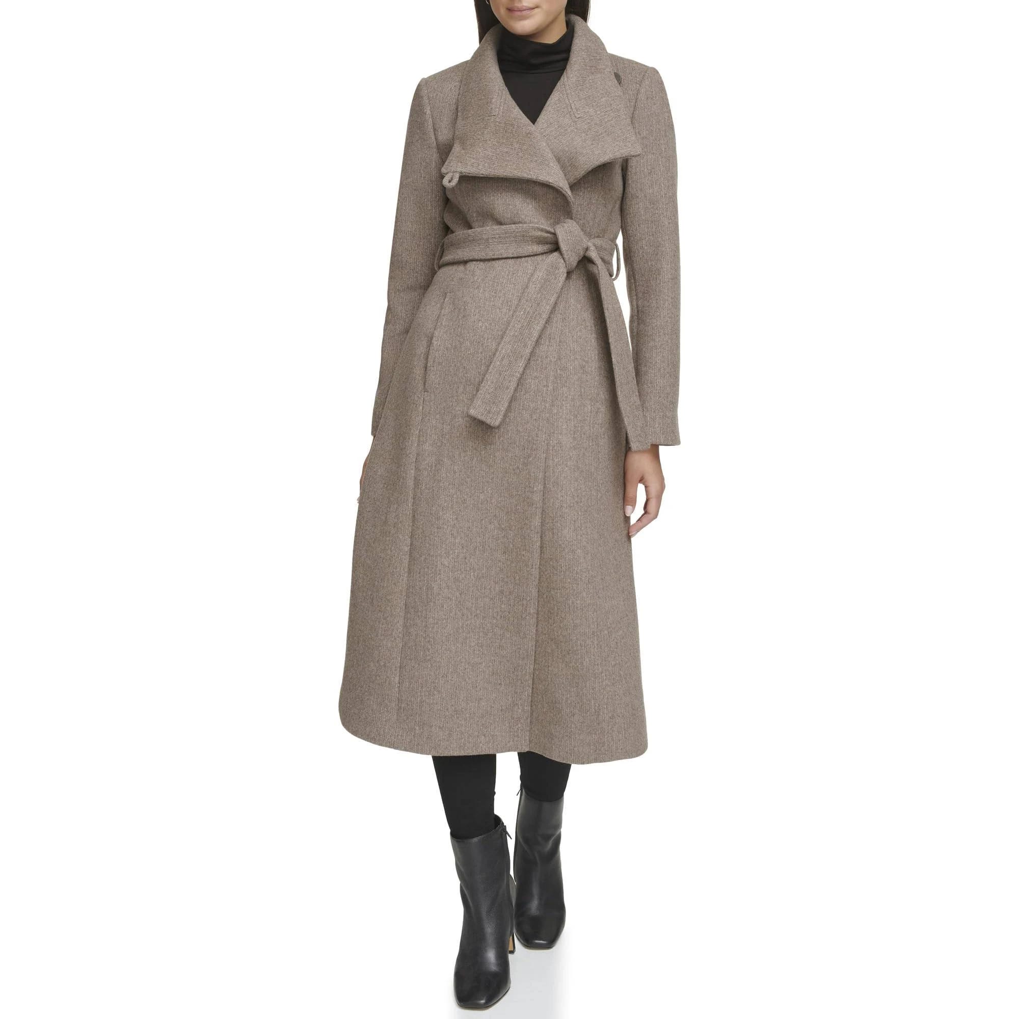 Chic Wool-Blend Maxi Coat with Fencer Collar by Kenneth Cole | Image