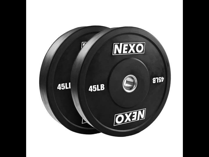 nexo-matte-black-rubber-bumper-plates-45lb-pair-1
