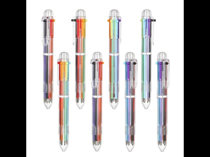 8-pack-multicolor-pens-drphktt-6-in-1-multicolor-retractable-ballpoint-pens-with-0-7mm-funny-pen-gif-1