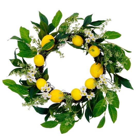 puleo-international-inc-artificial-daisy-lemons-spring-wreath-green-1