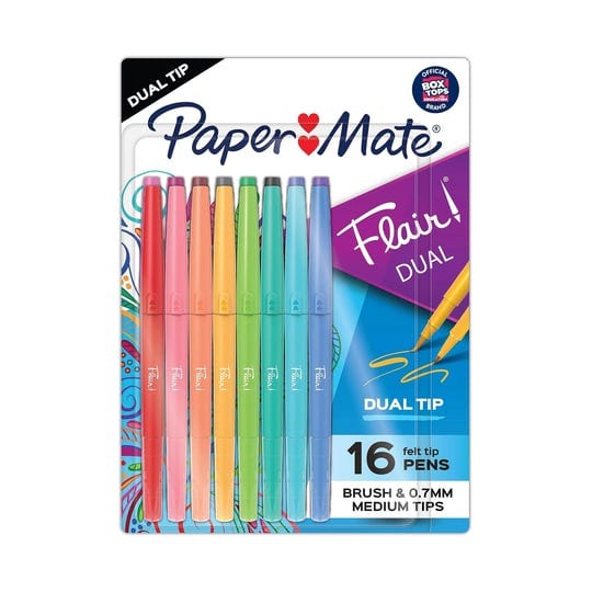 paper-mate-flair-duo-felt-tip-porous-point-pen-stick-medium-0-7-mm-assorted-ink-and-barrel-colors-16-1