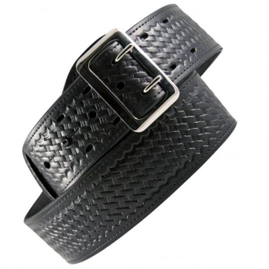 boston-leather-sam-browne-duty-belt-fully-lined-2-1-4-wide-42-cordovan-brass-basket-weave-1