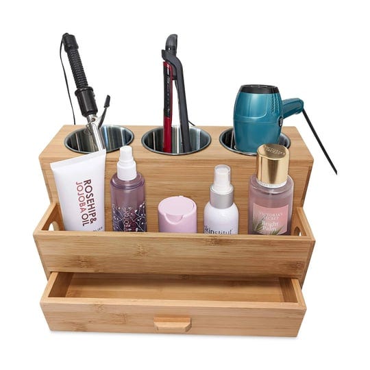 harzen-brothers-hair-tool-organizer-bamboo-styling-holder-bathroom-countertop-blow-dryer-holder-vani-1