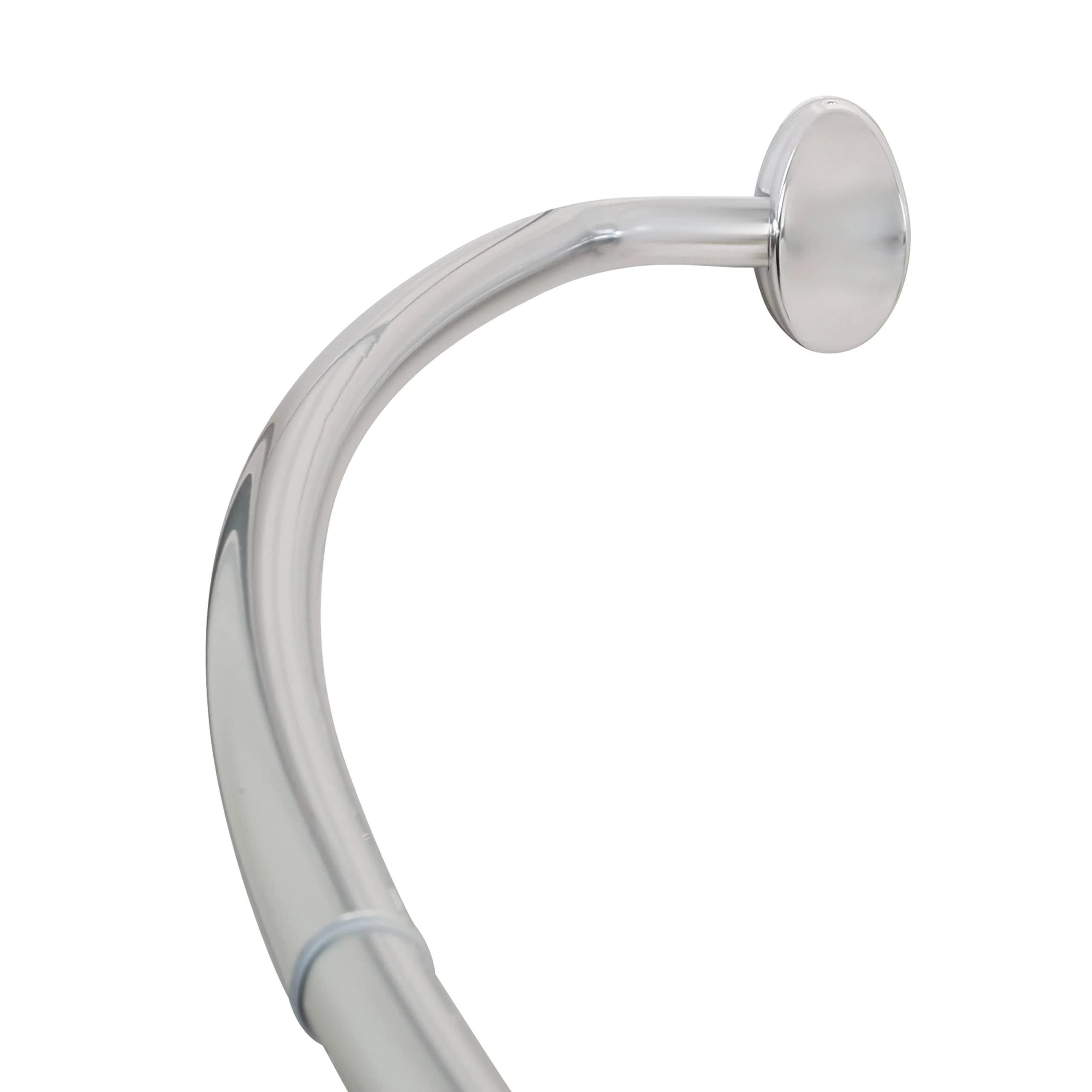 Curved Shower Curtain Rod with Satin Nickel Finish | Image