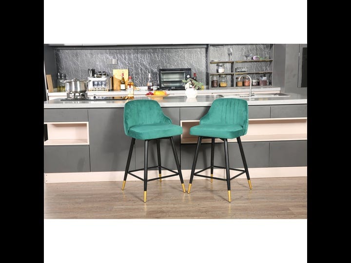 sicotas-swivel-counter-stools-set-of-2-velvet-barstools-green-n-a-1