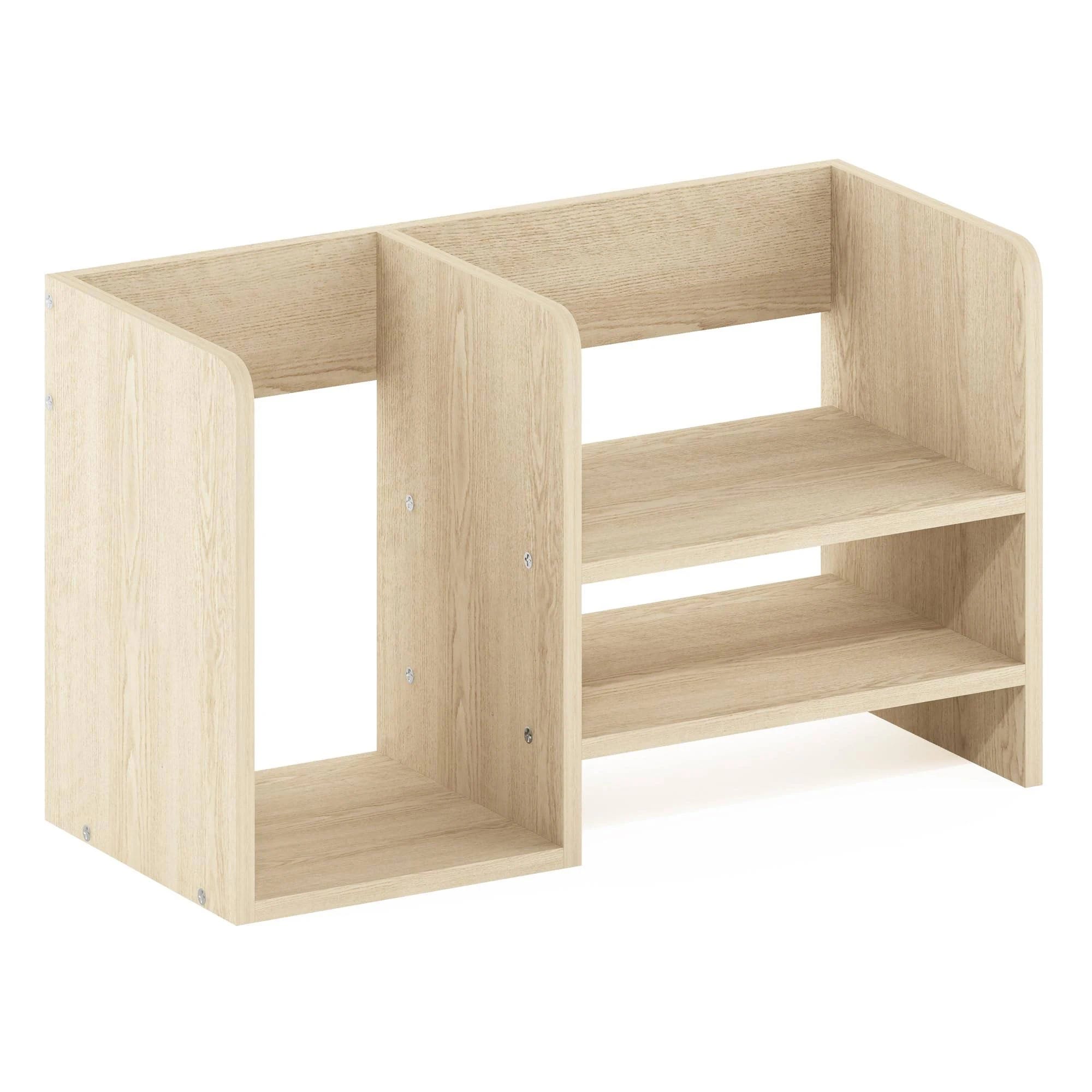 Elegant Wooden Desktop Book and Office Supplies Storage Shelf | Image