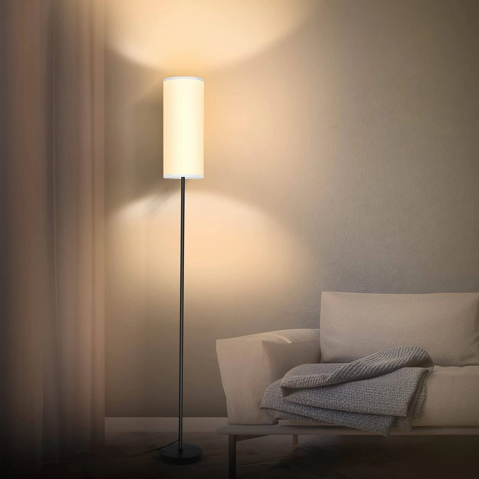 Stylish Modern Linen Floor Lamp with Remote Control | Image