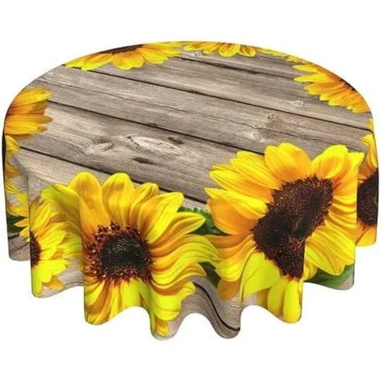 wood-table-cloth-round-60-inch-autumn-sunflower-tablecloth-for-round-tables-on-rustic-wood-grain-tab-1